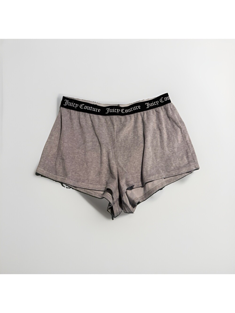 Y2k Juicy Couture Shaping Bike Shorts Medium Grey Solid Waistband Logo